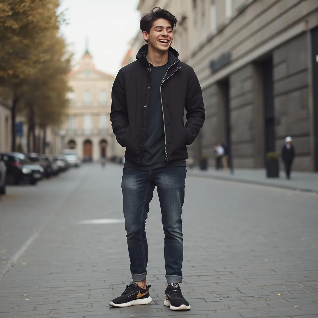 Cliente satisfecho con zapatillas